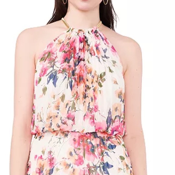 MSK Floral Print pleated Dress, Size 8 - Picture 2 of 5